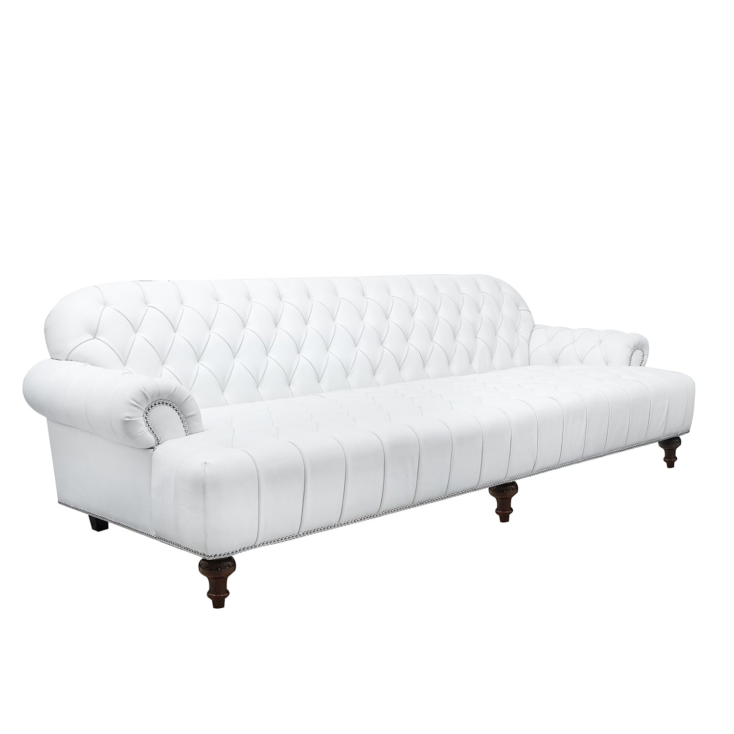 Henry Lear Leather Sofa Pearl Angle