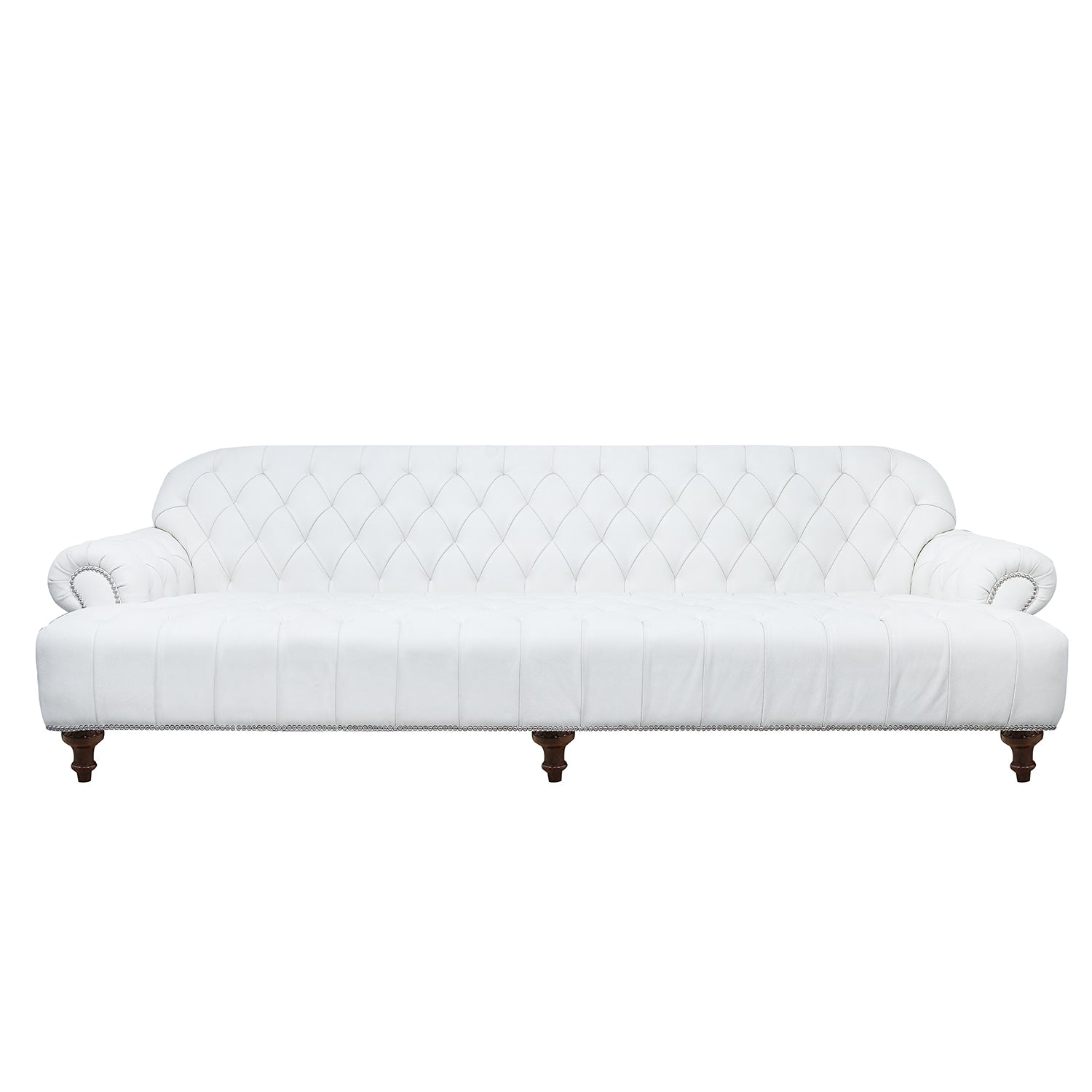 Henry Lear Leather Sofa Pearl Front