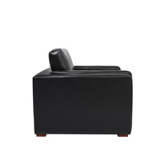 Arthur Ara Leather Chair Coal Side