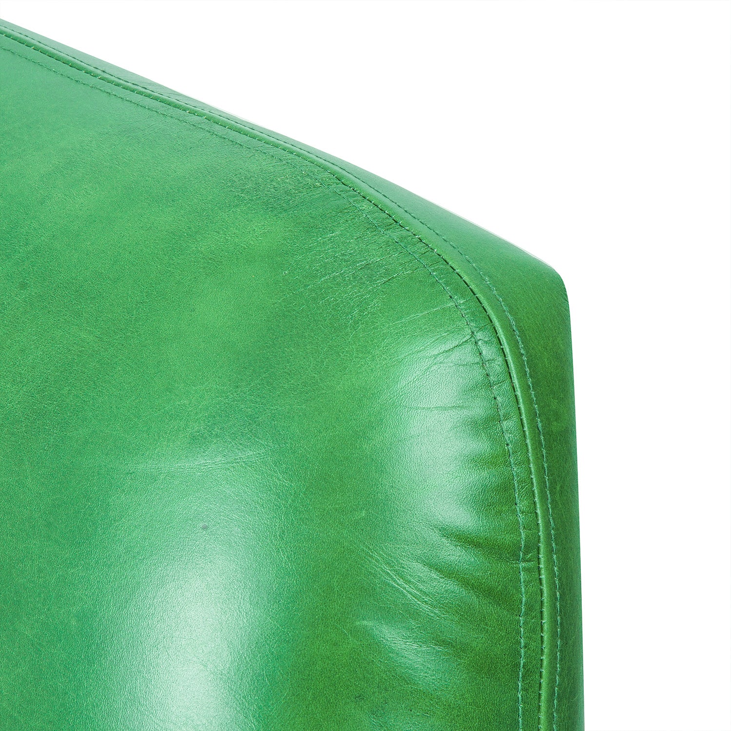Atlas Pull Up Leather Chair Moss Close Up Front