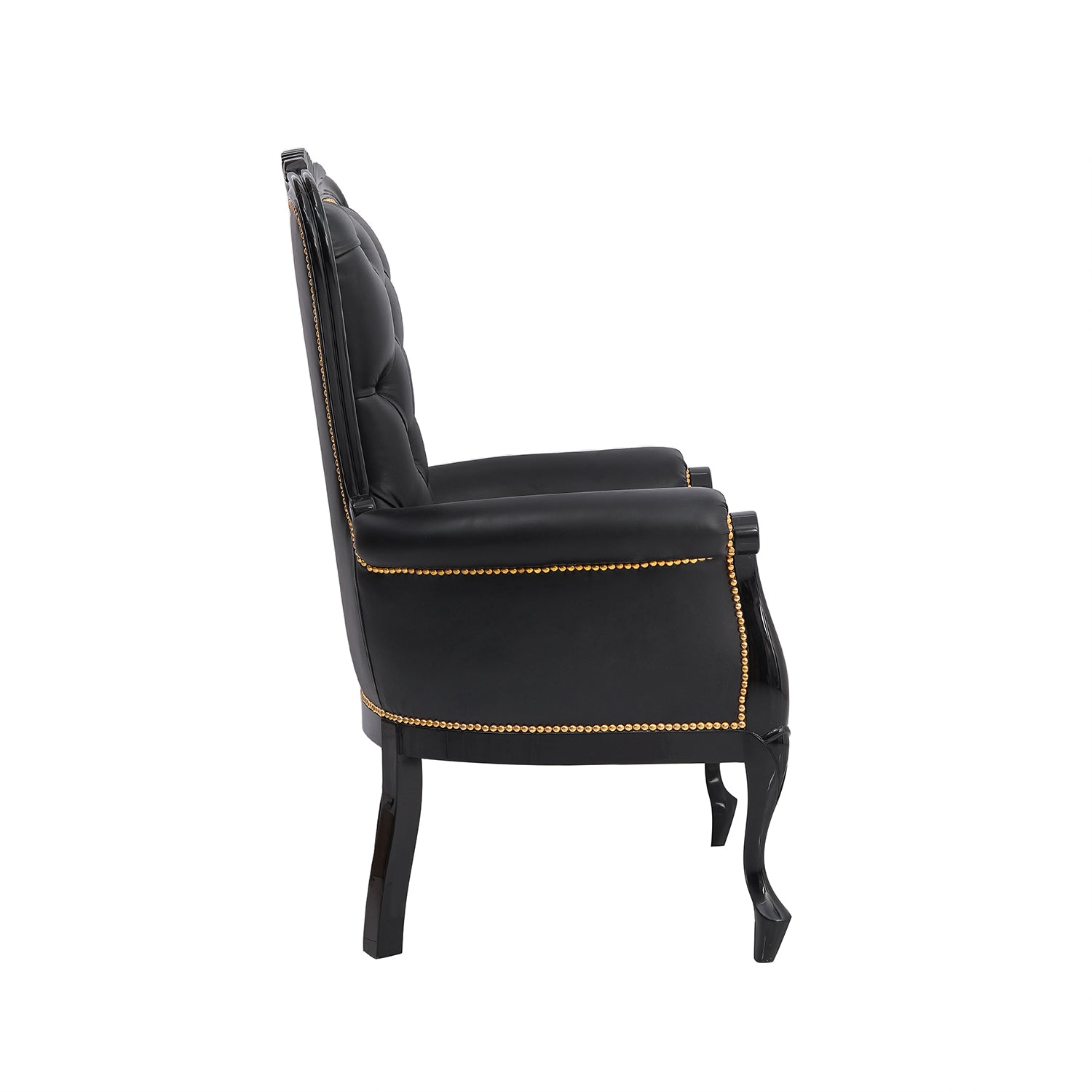 Austen Leather Chair Black Side