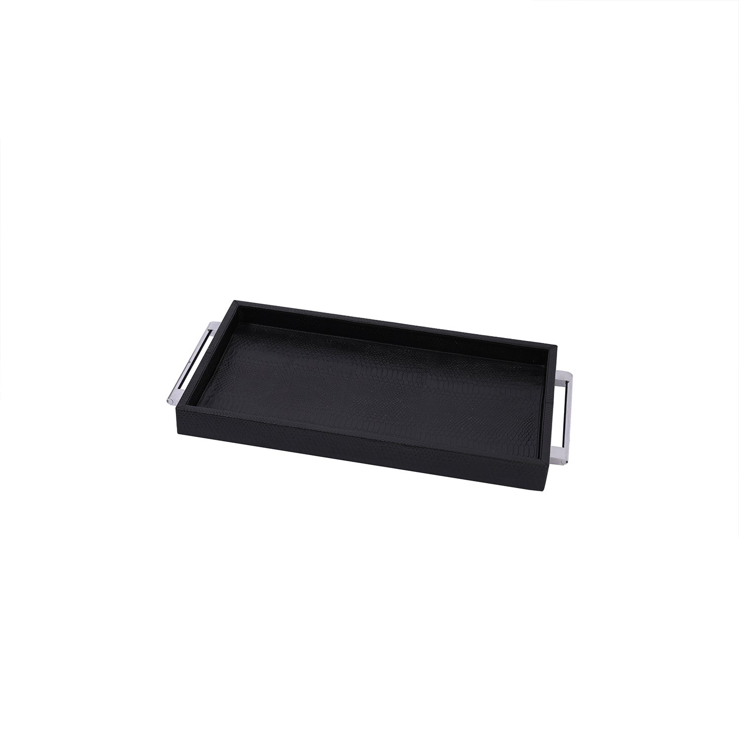 Black Embossed Leather Tray