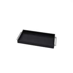 Black Embossed Leather Tray