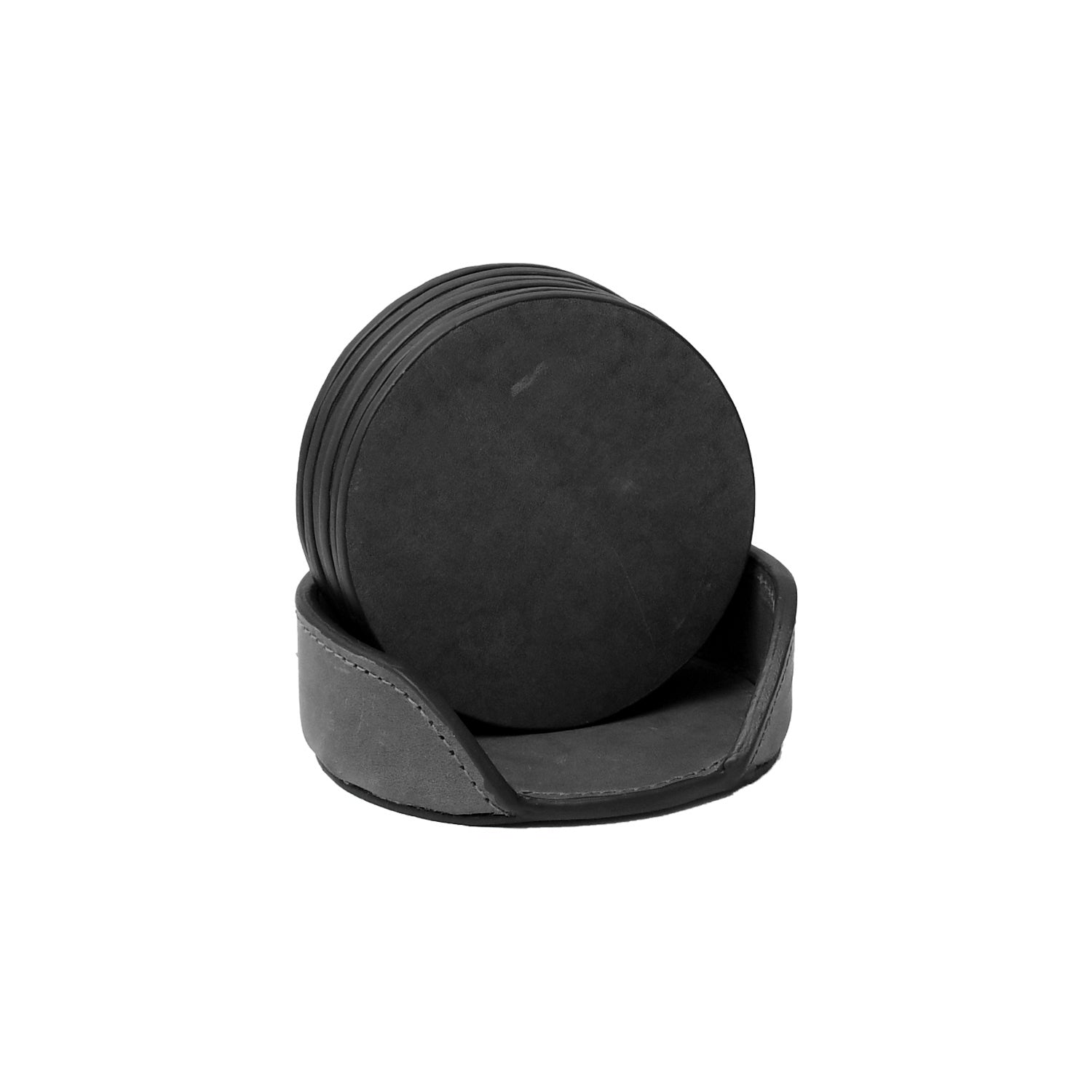 Black Leather Coaster 1