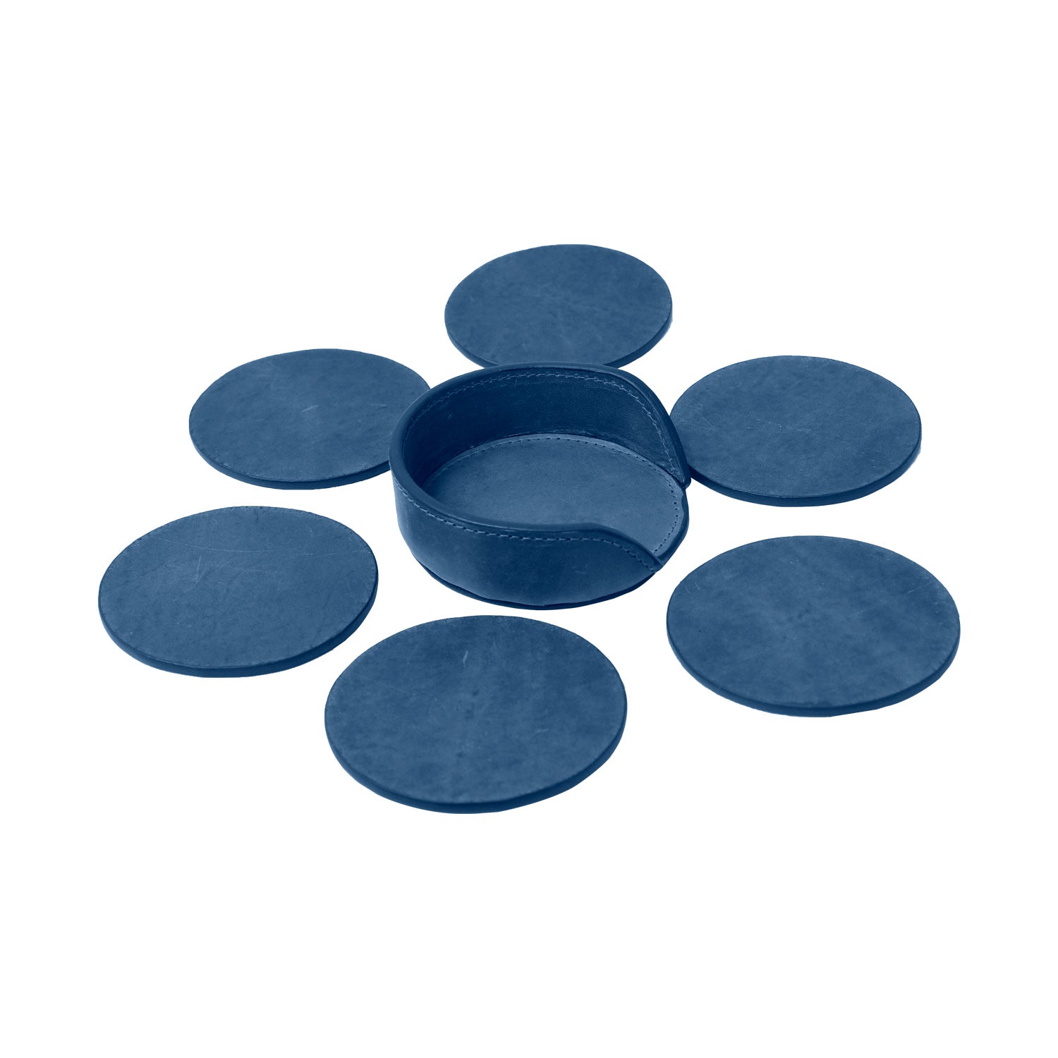 Blue Leather Coaster 3