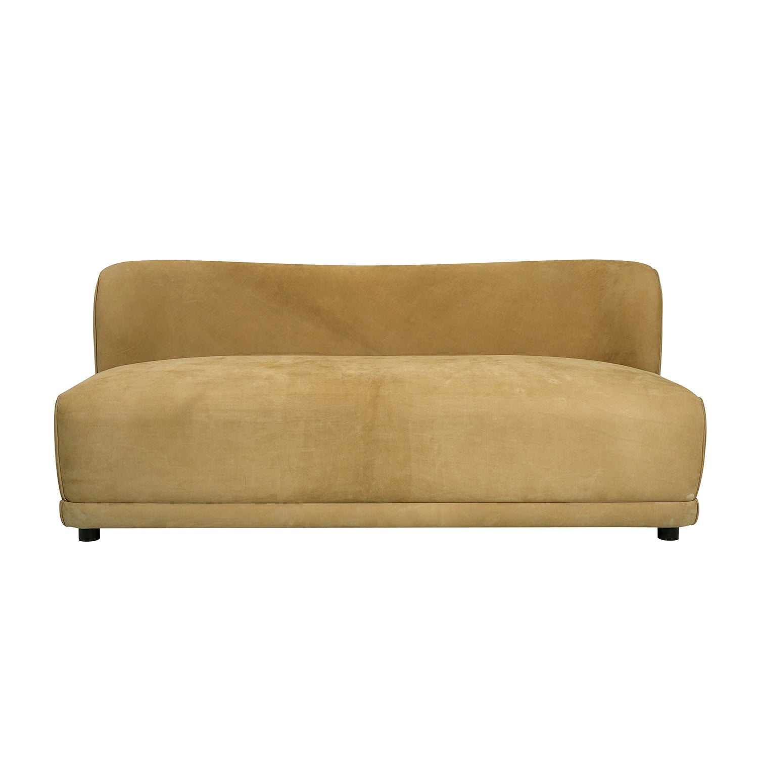 Botton Nubuck Leather Loveseat Wheat Front
