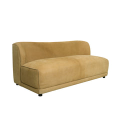 Botton Nubuck Leather Loveseat Wheat Side Angle