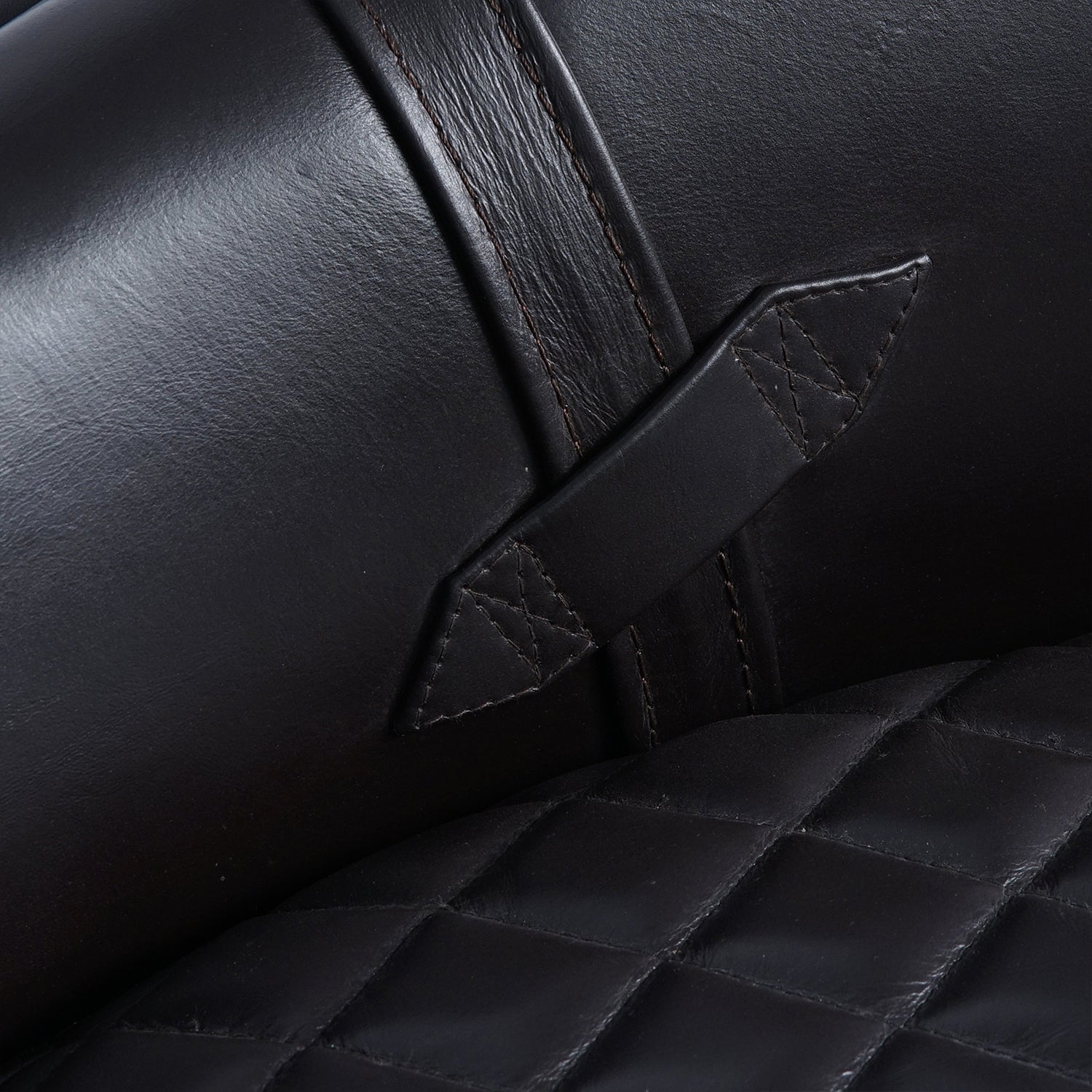 Brock Leather Chair Black Close Up Belt