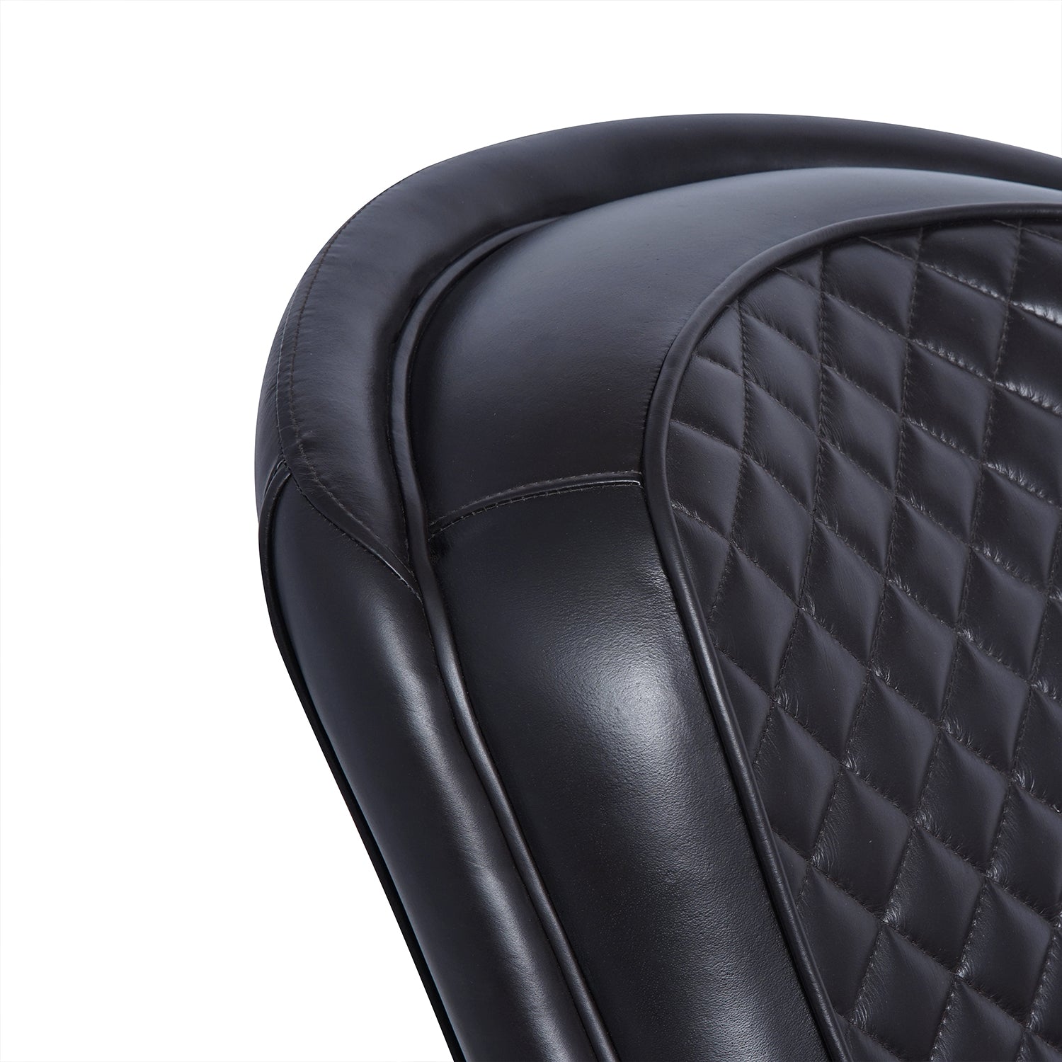Brock Leather Chair Black Close Up Front