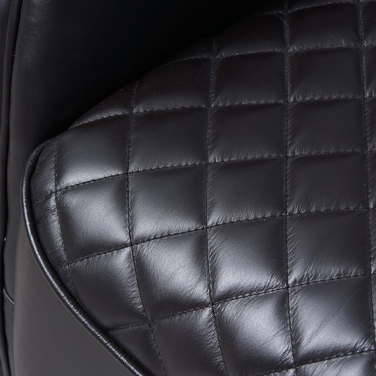 Brock Leather Chair Black Close Up Seat