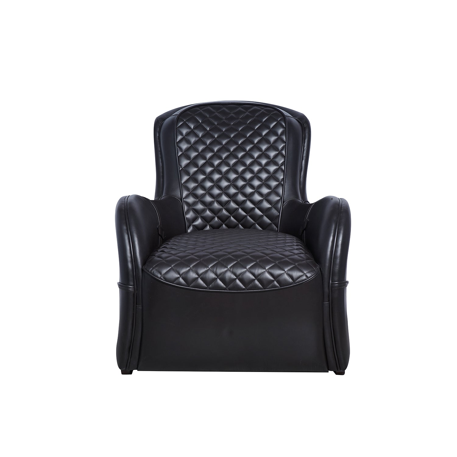 Brock Leather Chair Black Front
