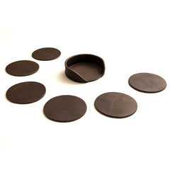 Brown Leather Coaster Spread Out