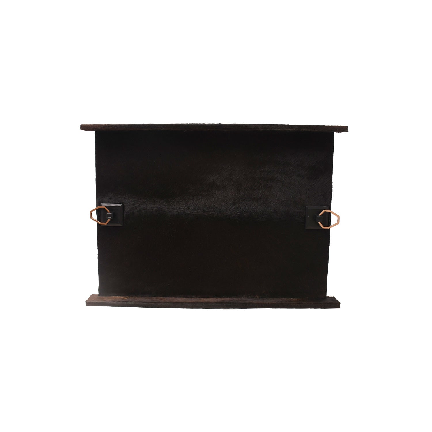 Brown Natural Hair-On Leather Tray Standing