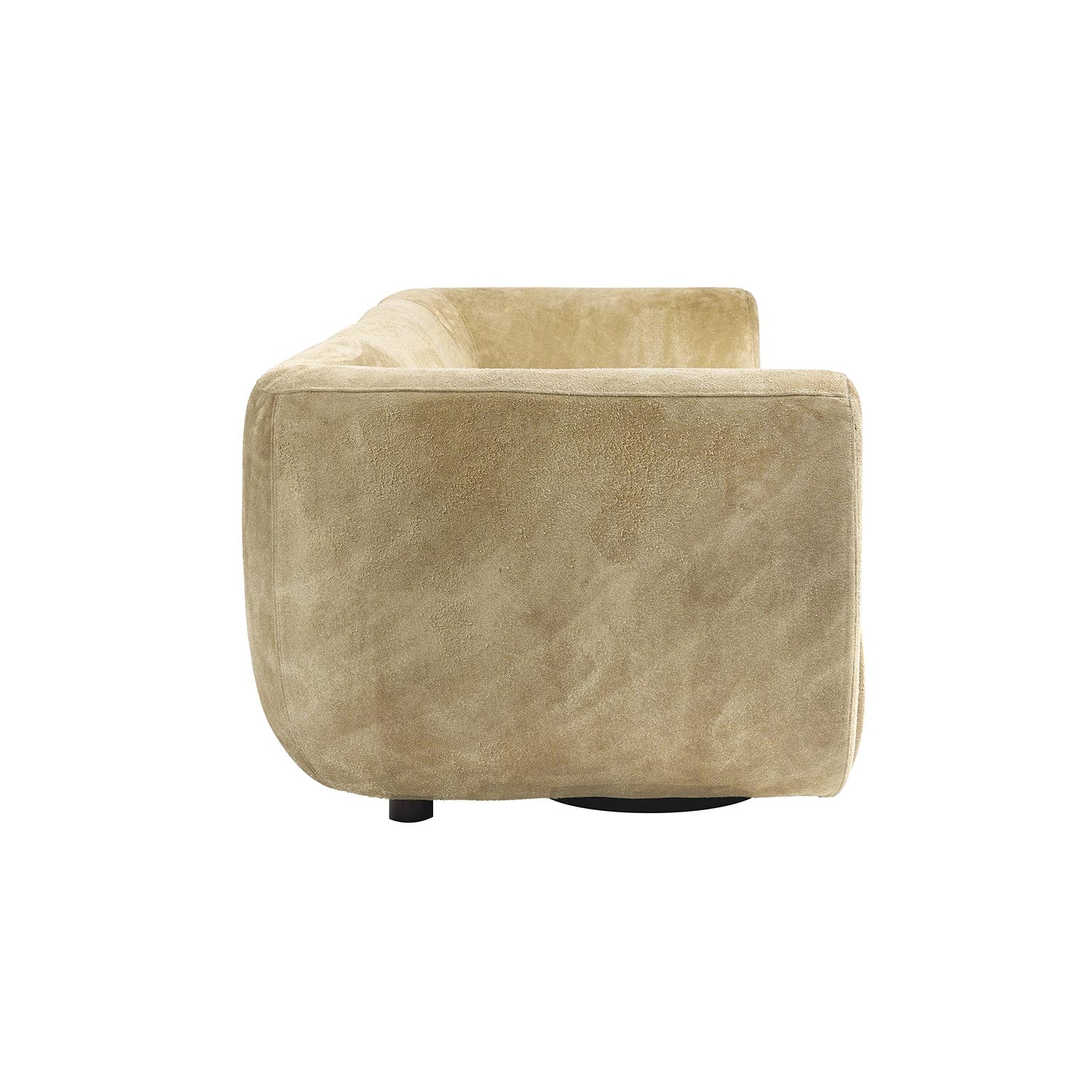 Carroll Cow Brush Suede Loveseat Ivory Side