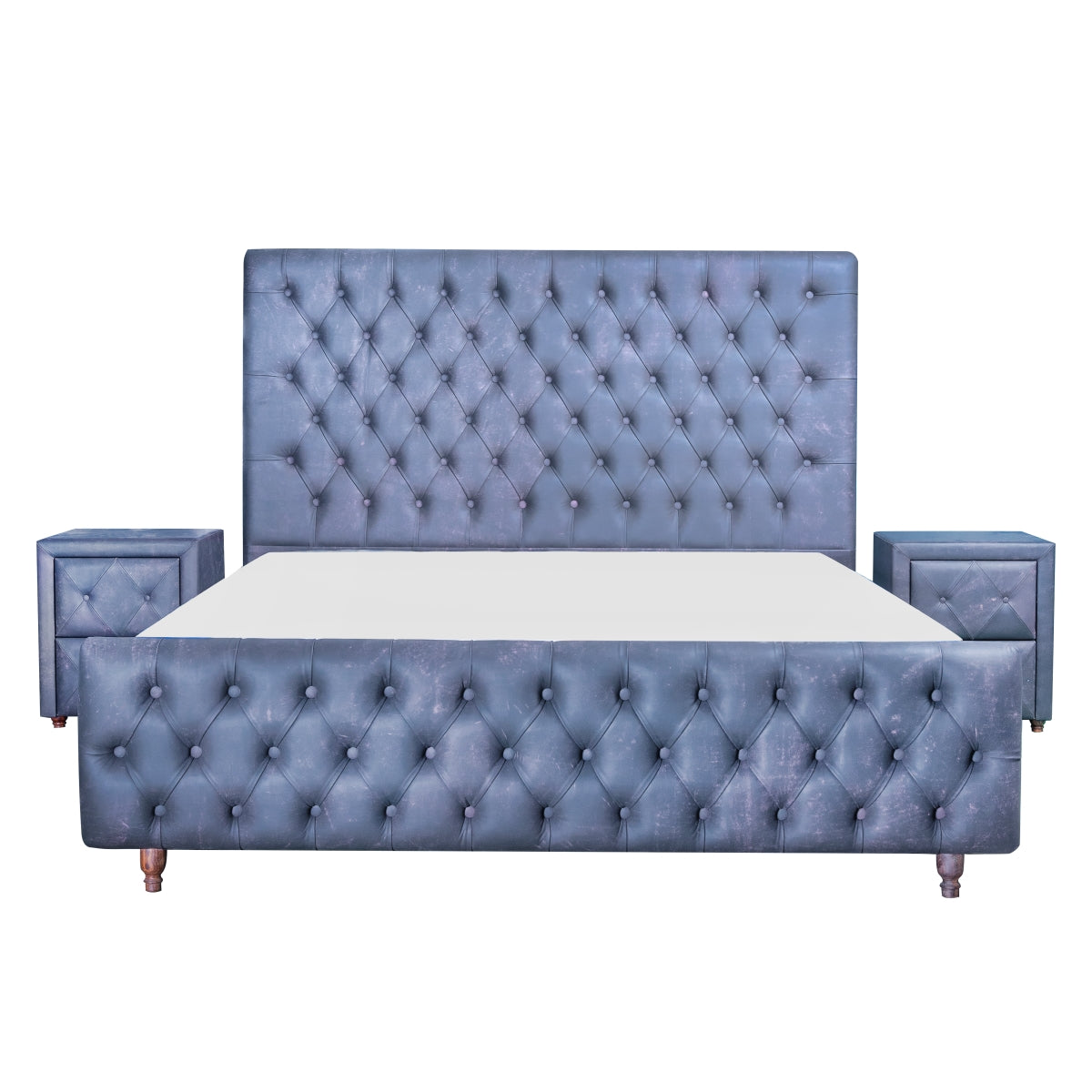 Charles Leather Bed Sets Blue 1