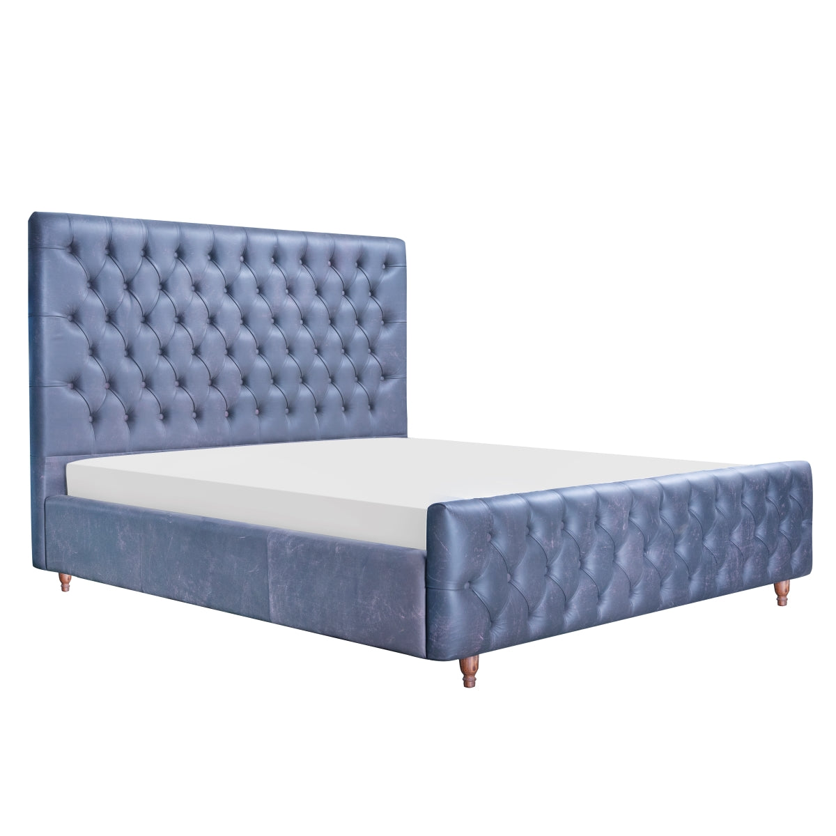 Charles Leather Bed Sets Blue 1