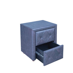 Charles Leather Bed Sets Drawer Blue 4