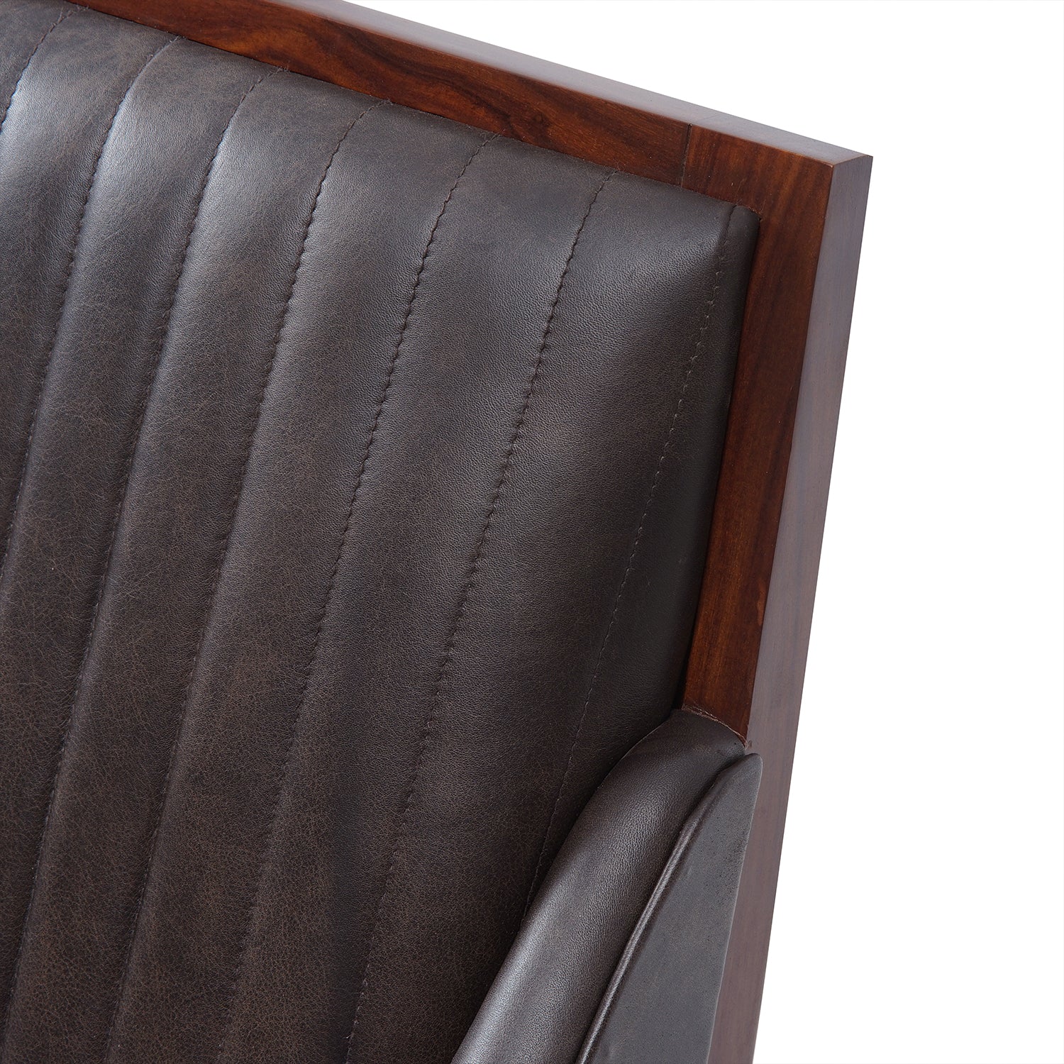 Collins Ara Antigo Leather Chair Umber Front Close Up