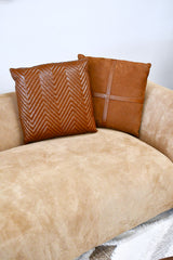 Genuine Leather Suede Throw Pillow