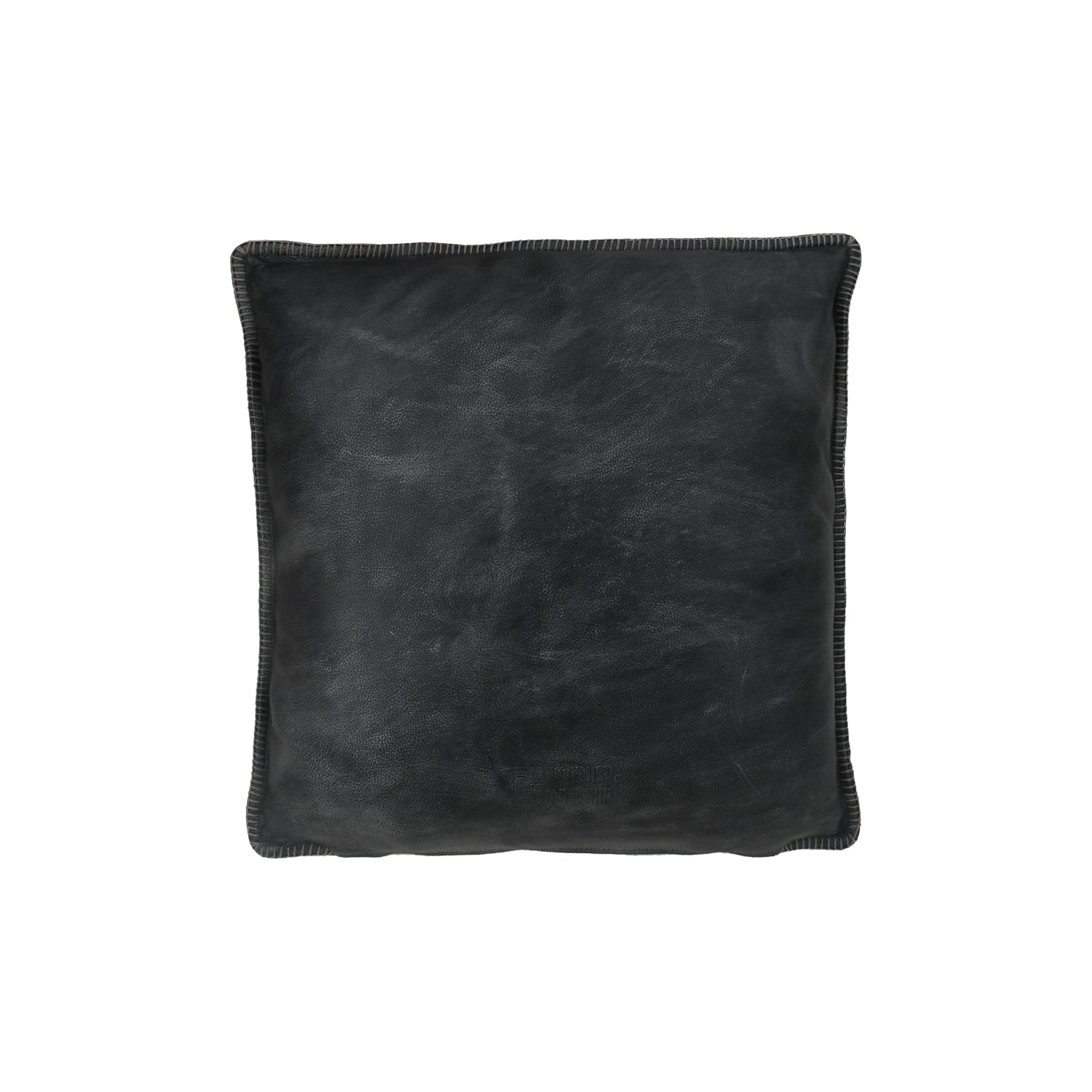 Dark Grey Leather Throw Pillow Front