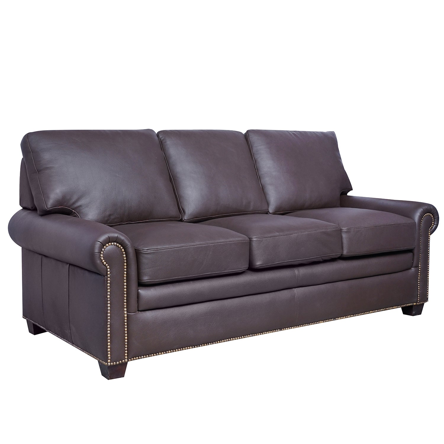 Dumond Lear Leather Sofa Umber Angle