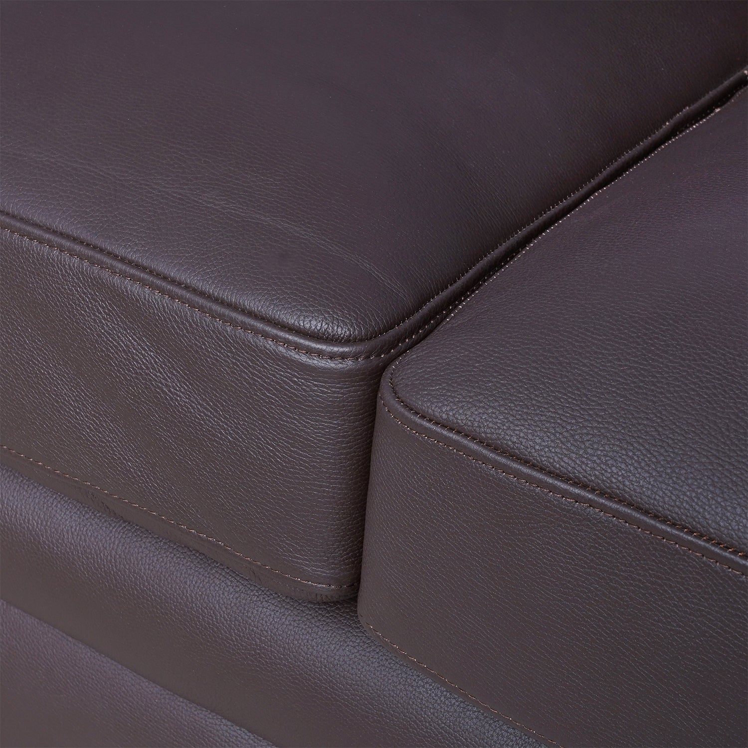 Dumond Lear Leather Sofa Umber Close Up Seat Cushion