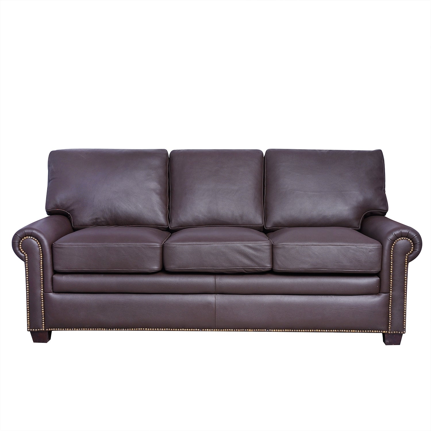 Dumond Lear Leather Sofa Umber Front