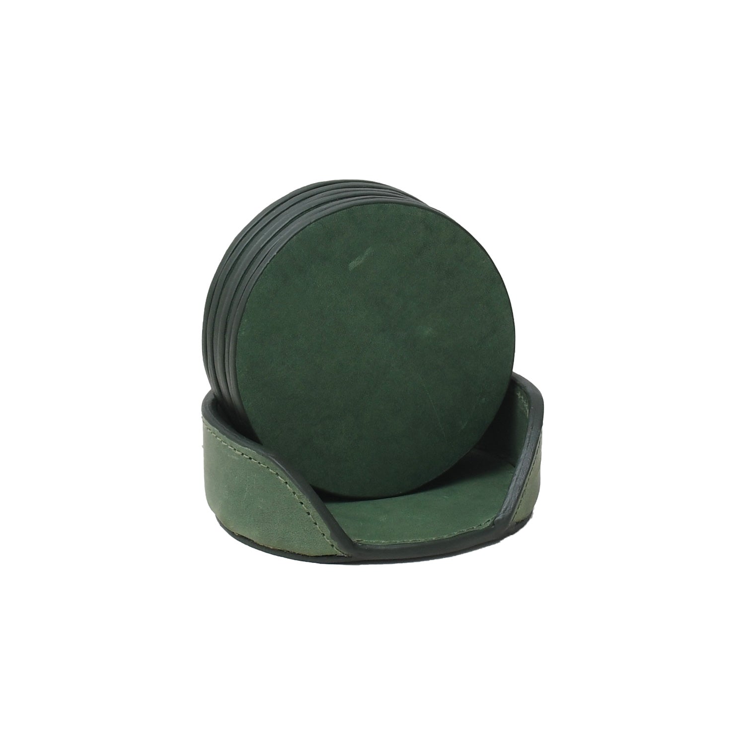 Green Leather Coaster 1