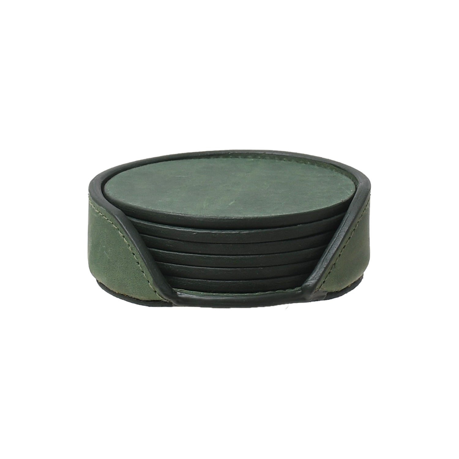 Green Leather Coaster 2