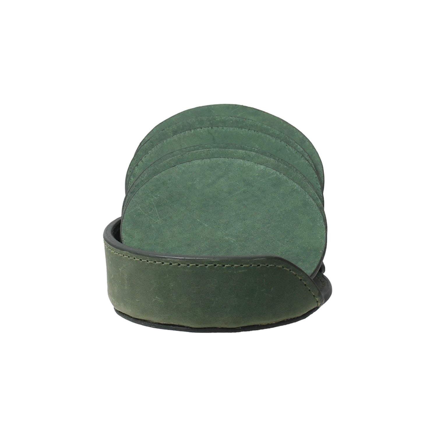 Green Leather Coaster 4