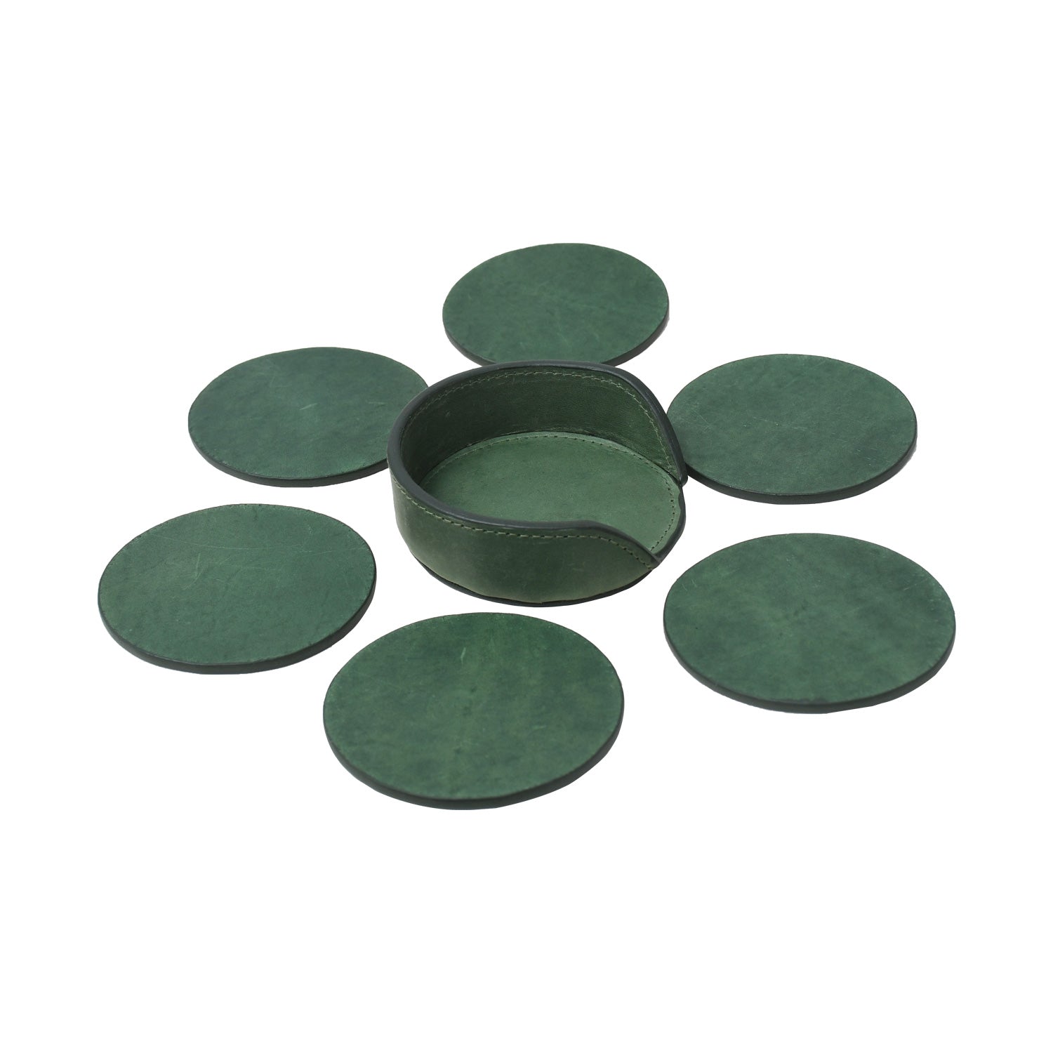 Green Leather Coaster 5