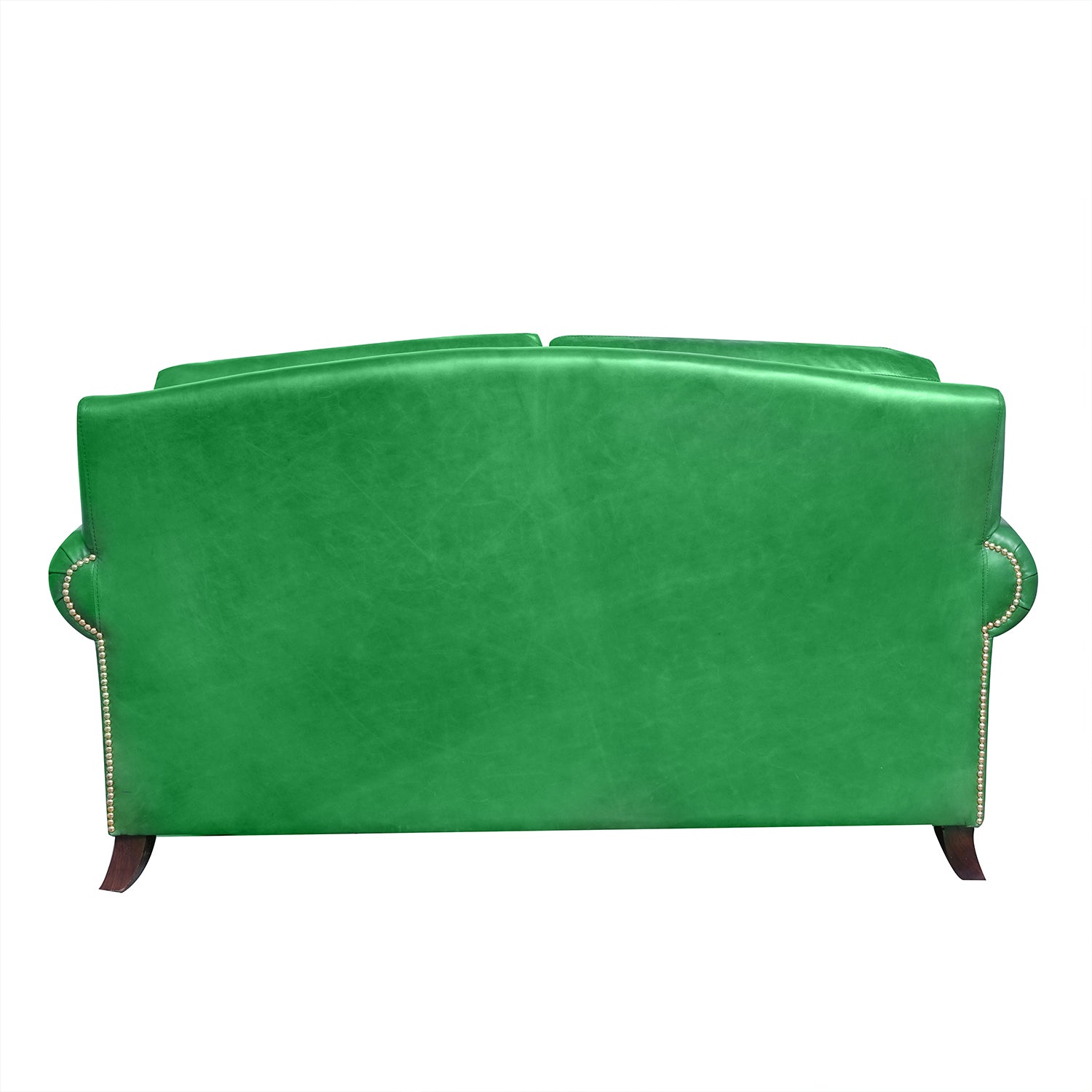 Grisham Leather Loveseat Green Back