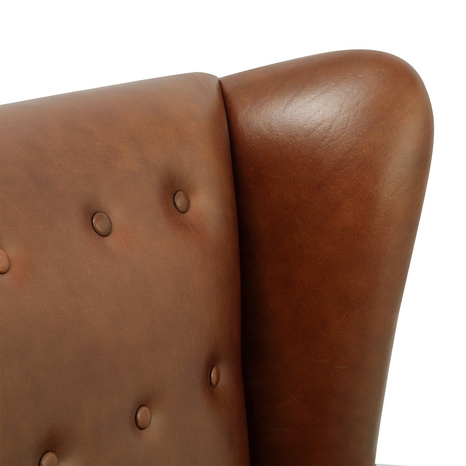 Harper Pull Up Leather Chair Dark Brown Front Close Up