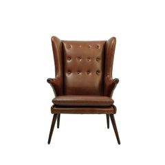 Harper Pull Up Leather Chair Dark Brown Front