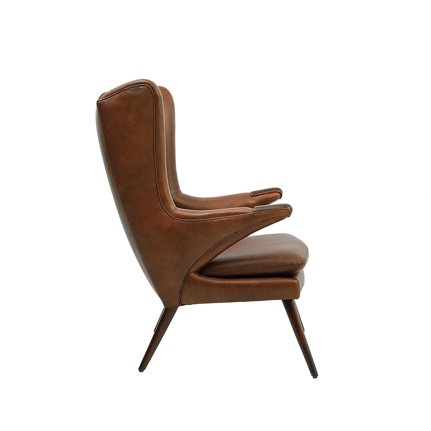 Harper Pull Up Leather Chair Dark Brown Side