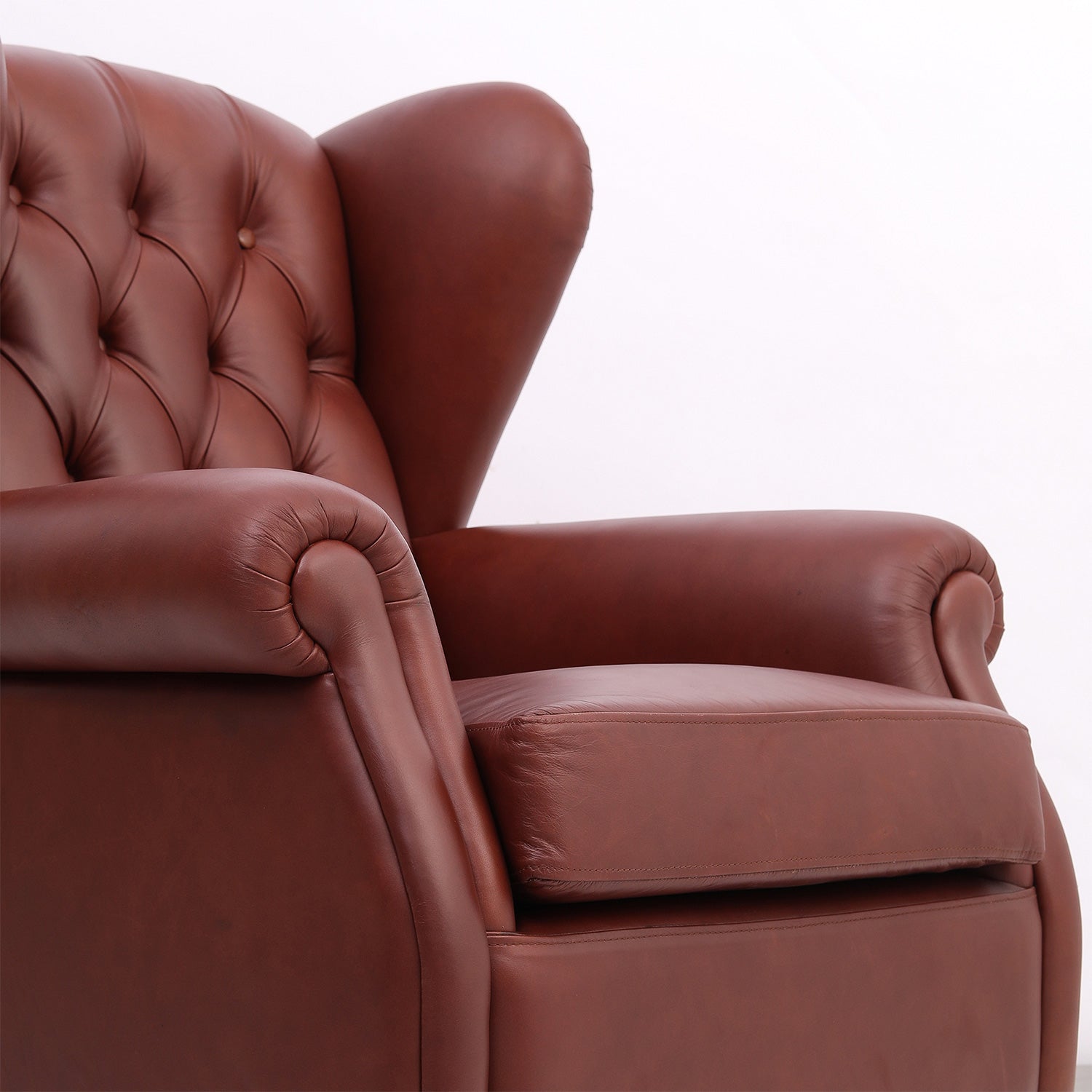 Hugo Leather Chair Side Angle Close Up