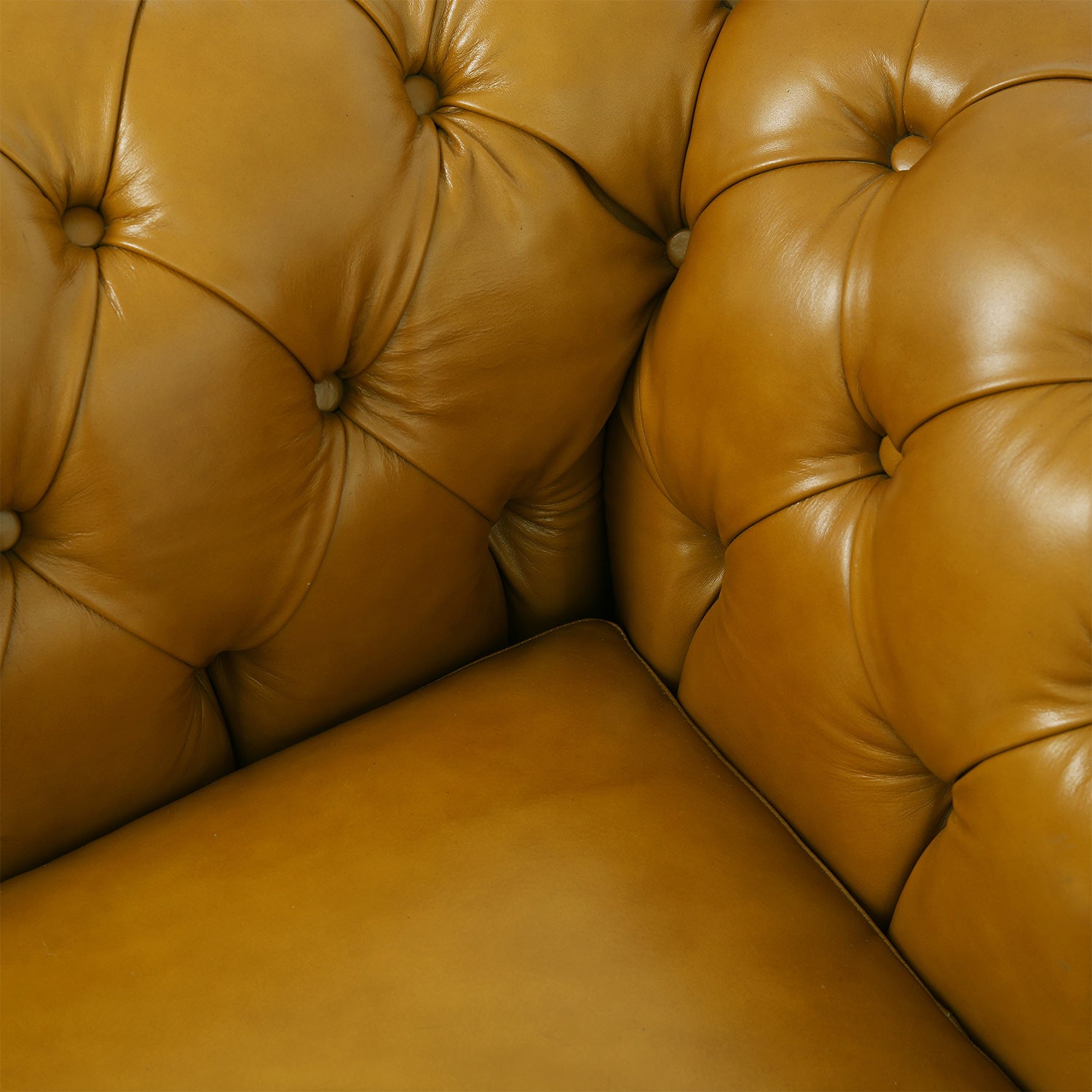 Larson Leather Sofa Cream Close Up Seat