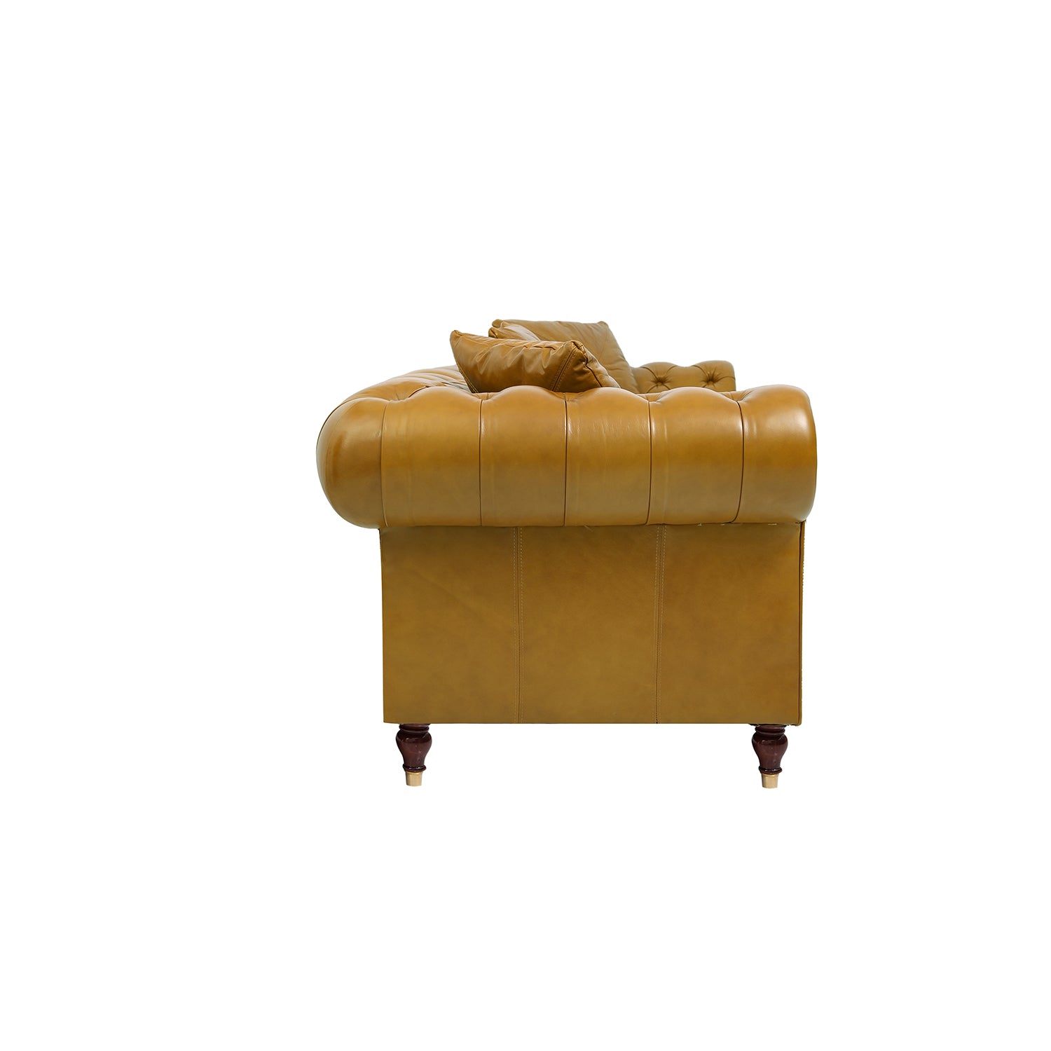 Larson Leather Sofa Cream Side