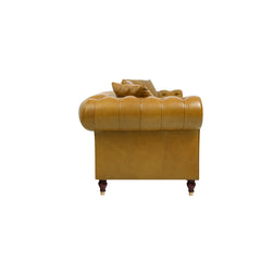 Larson Leather Sofa Cream Side