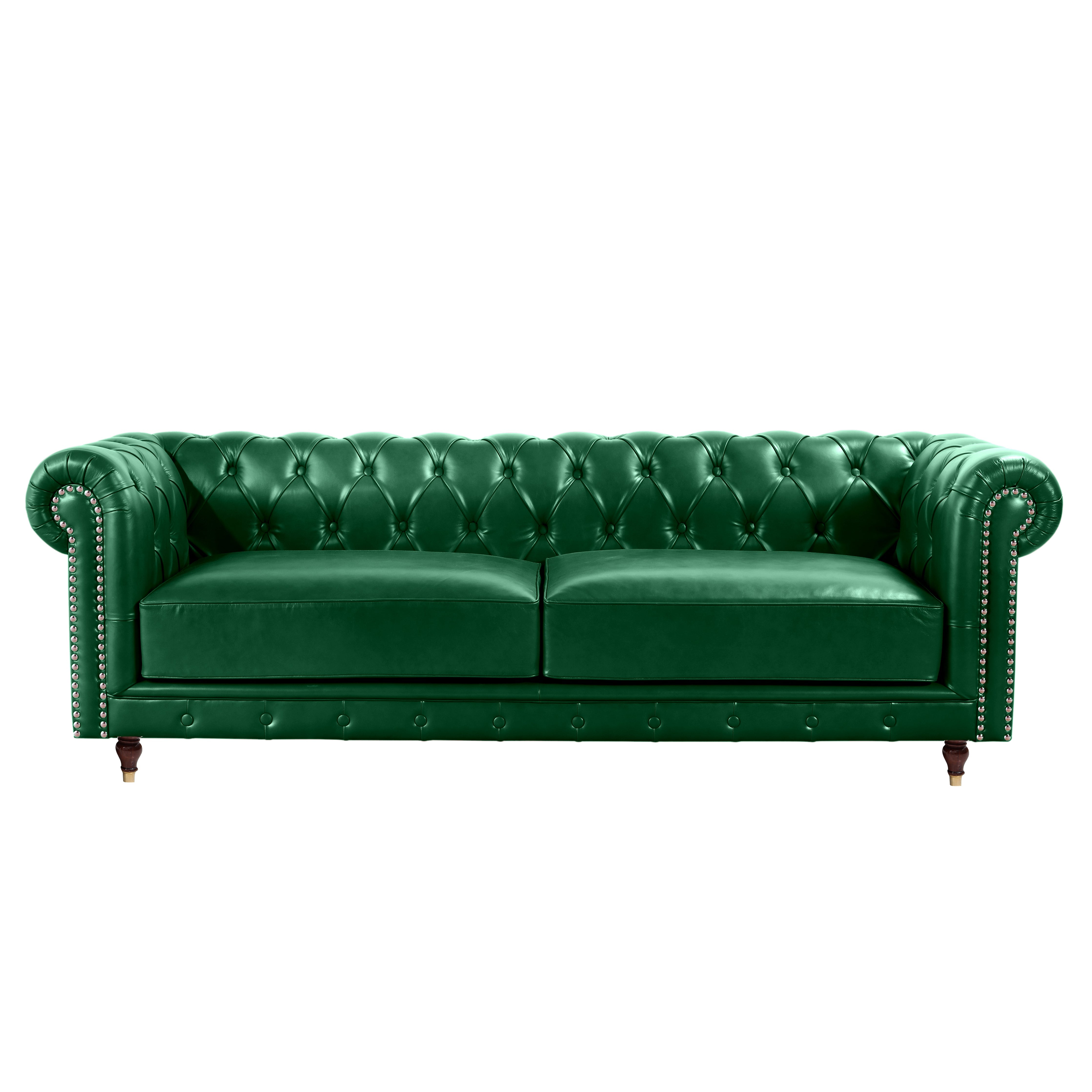 Larson M Leather Sofa Green