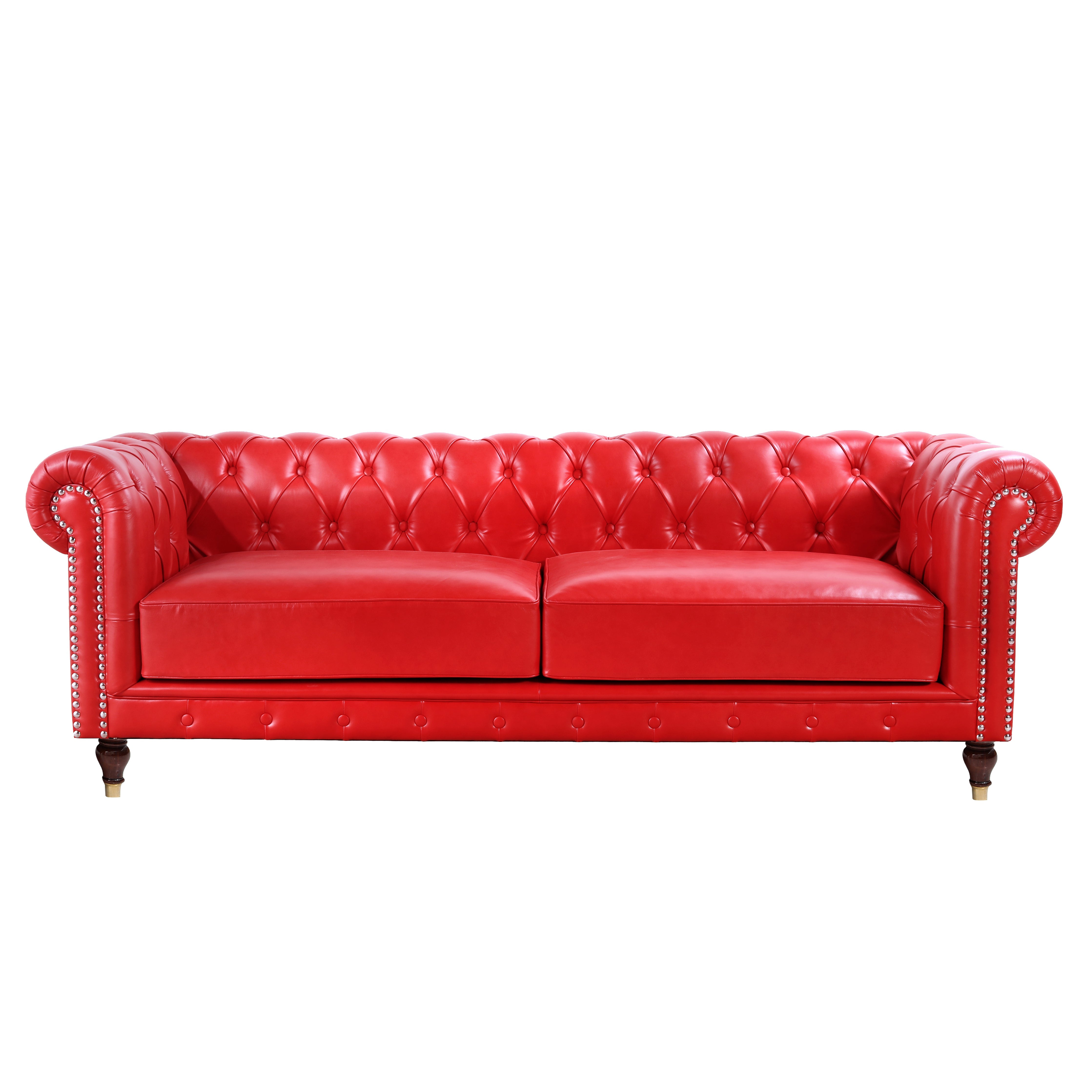 Larson M Leather Sofa Red