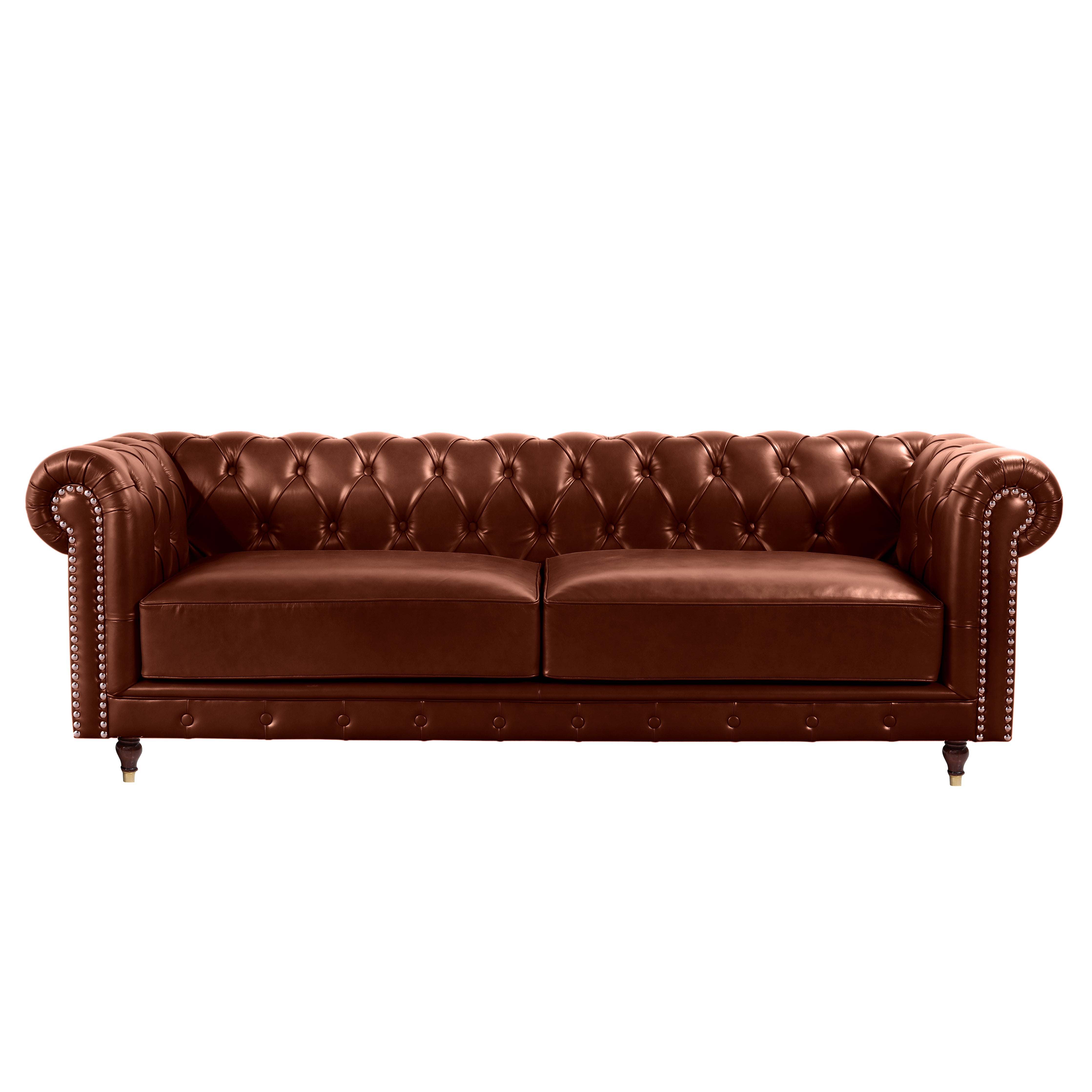 Larson M Leather Sofa Rust
