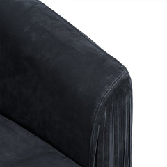 Leo Nubuck Leather Chair Ink Arm Close Up