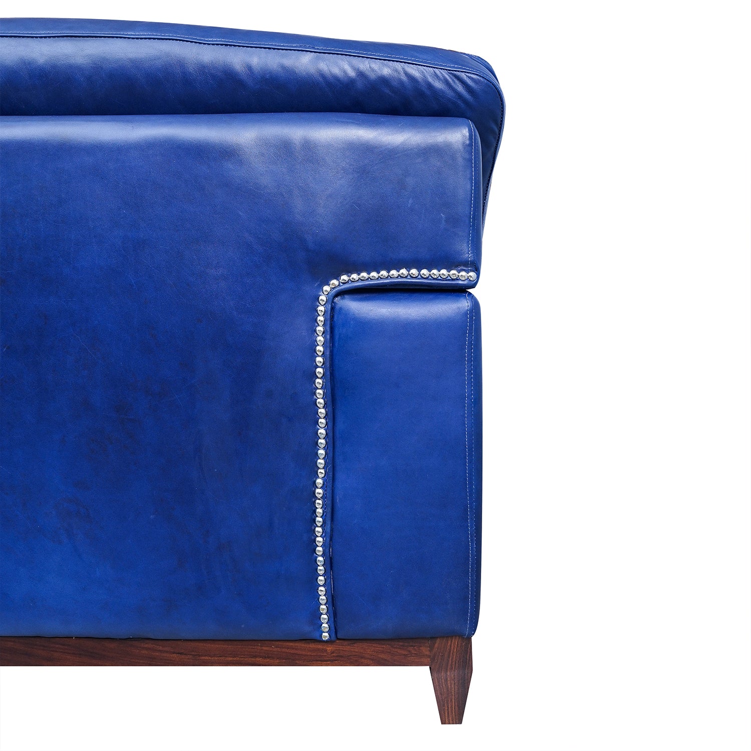 Marcel Pull Up Leather Sofa Azure Close Up Back