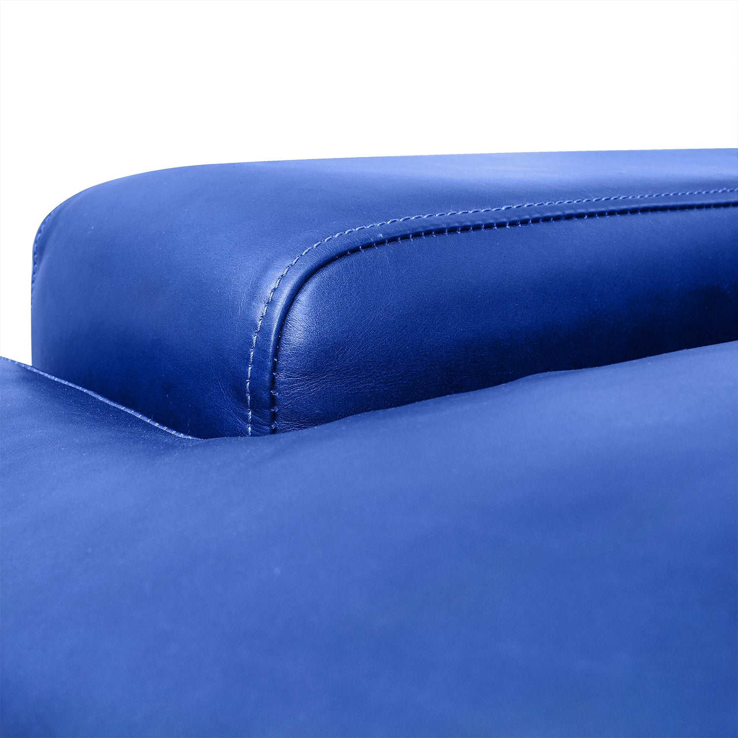 Marcel Pull Up Leather Sofa Azure Close Up Back Cushion