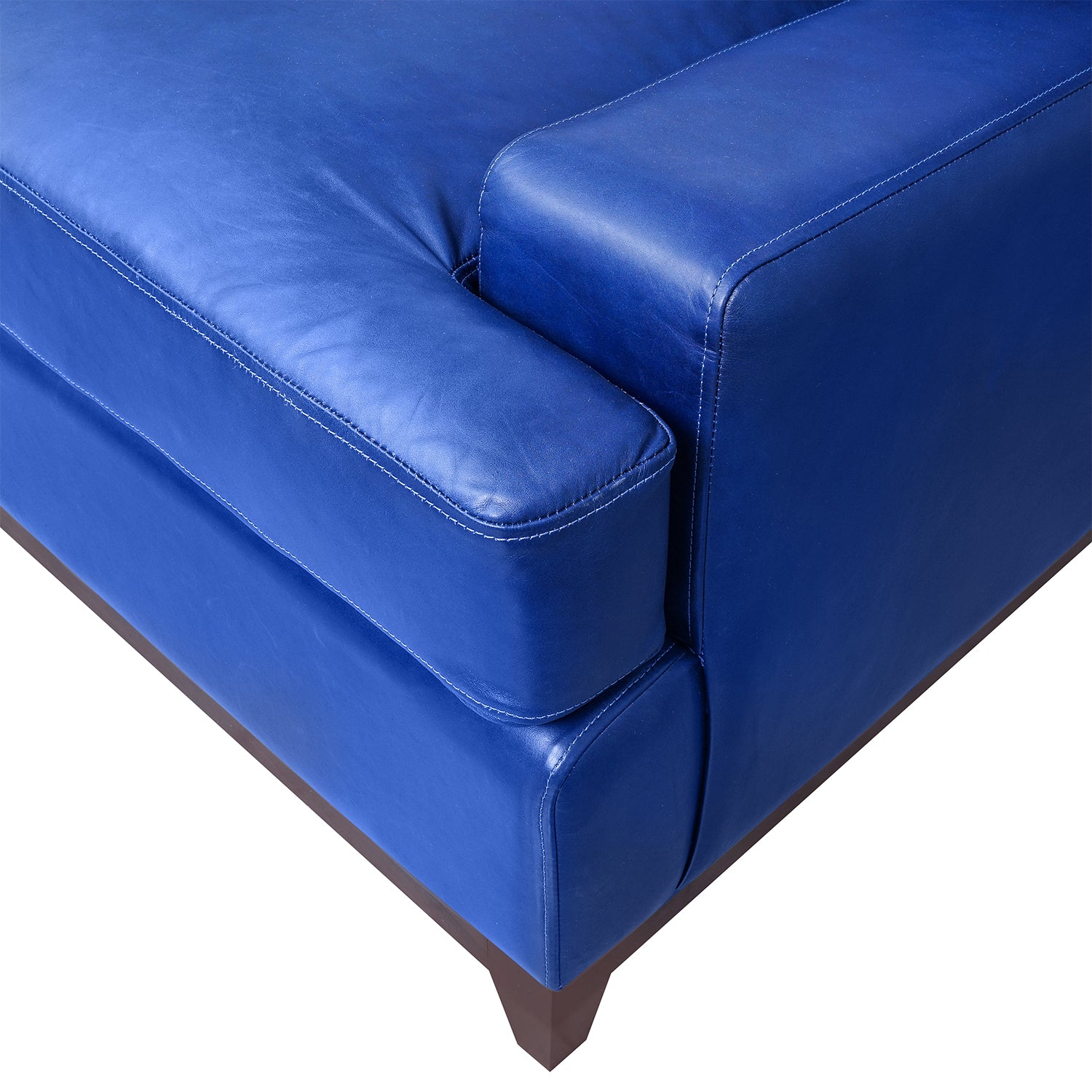 Marcel Pull Up Leather Sofa Azure Close Up Seat Cushion