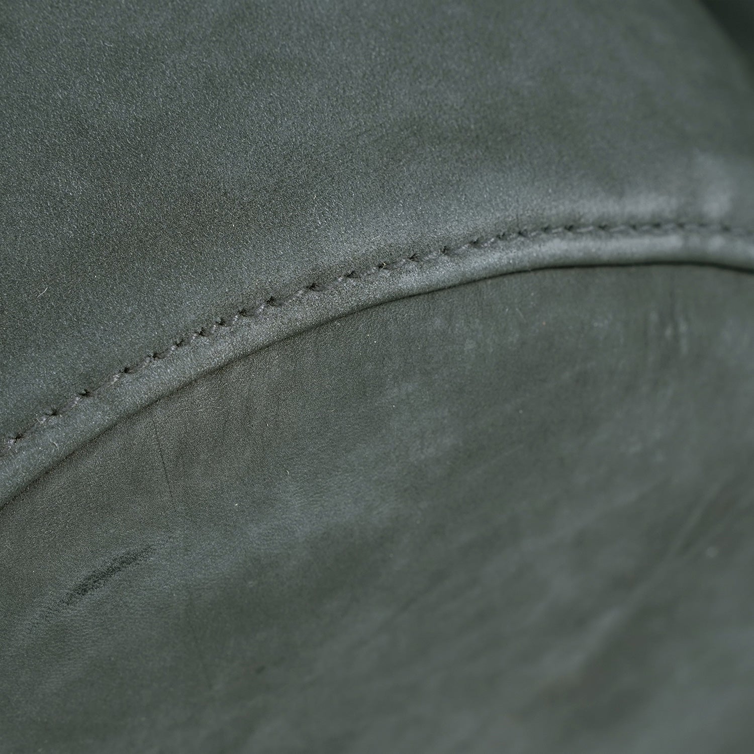 Martin Nubuck Leather Loveseat Metal Arm Detail