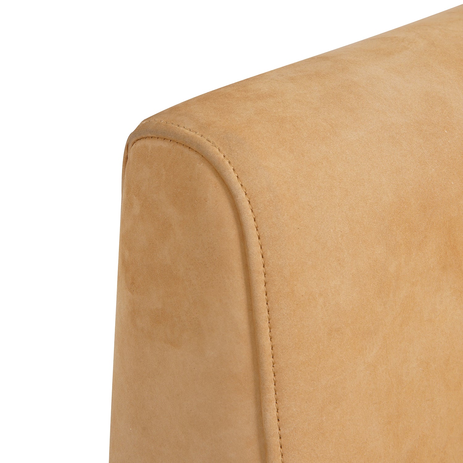 McKeen Nubuck Leather Chair Camel Close Up Back