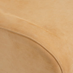McKeen Nubuck Leather Chair Camel Close Up Seat Stitching