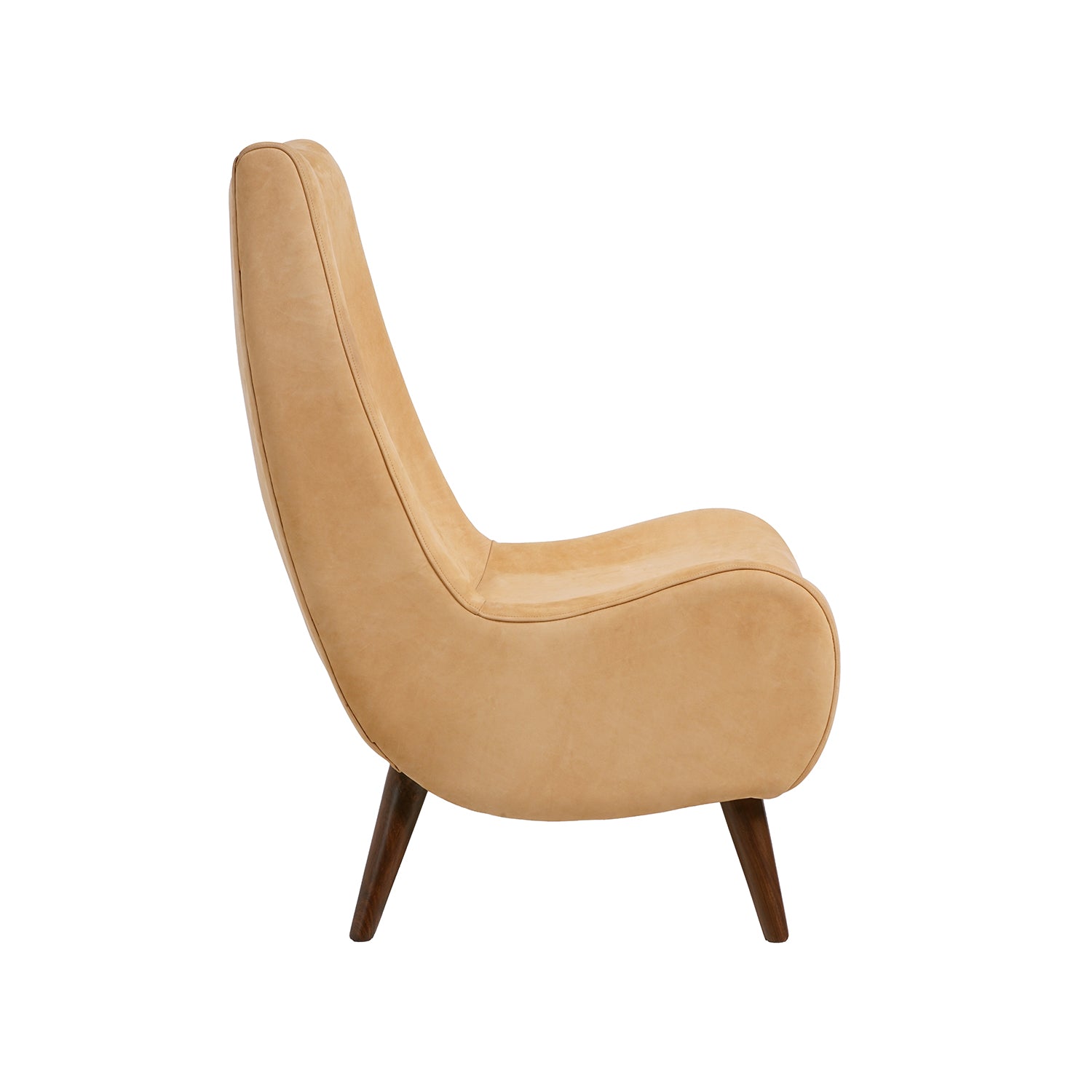 McKeen Nubuck Leather Chair Camel Side